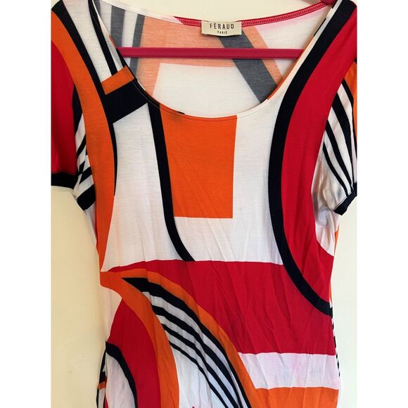 Feraud Paris Women's US 10 Vintage, Modernism Print Viscose Dress - Picture 7 of 7